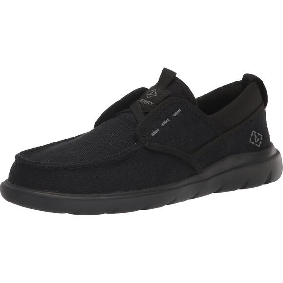 Sperry Top-Sider Men Seacycled Captain Moc Boat Shoes Size US 8.5M Black Baja - Picture 1 of 6